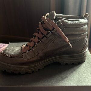 Women’s Dark Brown Leather Lace-Up Hiking Boot